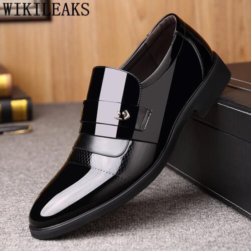 Brown Dress Formal Shoes for Men Coiffeur Fashion Elevator Shoes for Men Brand Slip Dress Loafers Men Dress Shoes Leather Buty