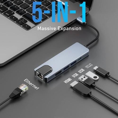 USB Type C Hub Hdmi 4K USB C Hub to Gigabit Ethernet Rj45 Lan USB 3.0 Adapter for Macbook Air Pro Thunderbolt 3 USB-C Charger PD