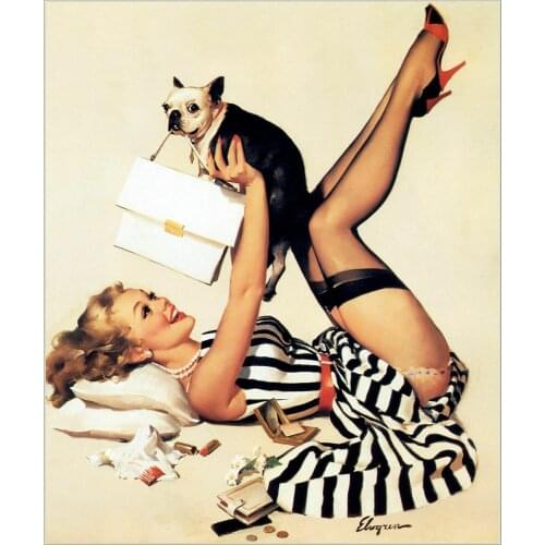 Vintage Retro Pin Up Girl Stockings Glamour Glossy Art Film Print Silk Poster Home Wall Decor 24x36inch