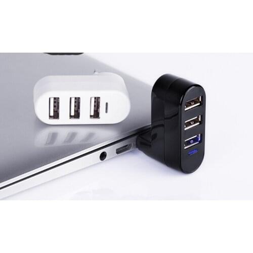 High Quality 180 Degree Mini USB 2.0 Hub 4 Ports High Speed Hub USB Splitter Adapter Cable For PC Laptop White Black Charger