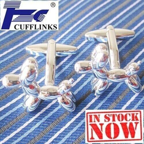 Siver Dog Balloon Cufflink Cuff Link 2 Pairs Free Shipping Promotion
