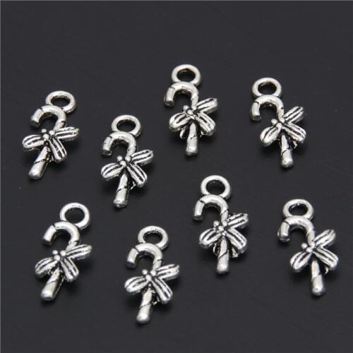 100pcs Christmas Walking Stick Jewelry Finding For Bracelet Necklace Earrings Bracelet DIY Handmade A2957