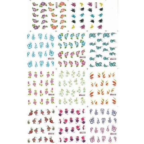 11 PACKS/LOT UPRETTEGO NAIL ART BEAUTY WATER DECAL SLIDER NAIL STICKER FLOWER BUTTERFLY MEDLAR LUPINUS FIG MARIGOLD BLE155-165