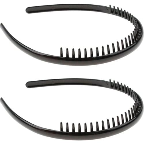 2pieces Zigzag Hair Band Toothed Headband Women Men Hair Accessory