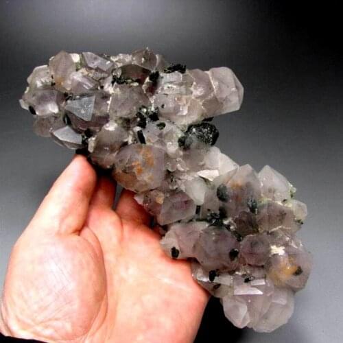 703g Phantom Quartz Cluster w/ Epidot - crystals and stones healing Mineral specimen Home Decor feng shui decoration