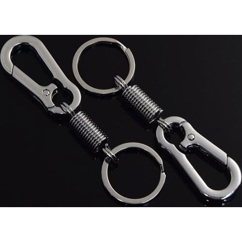 Car Keychain Simple Strong Carabiner Shape Keychain Climbing Hook Key Chain Rings Stainless Steel Man Gift Keychain Accessories