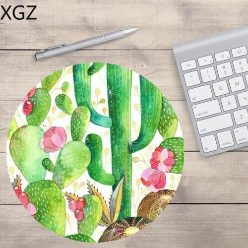 XGZ Big Promotion Banana 20x20x2mm Cactus Watercolor Comfort Round Game Mousepad Keyboards Gamer Gaming Mat Desk Anime Matmouse