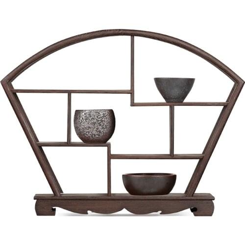 Chicken wing wood small Bogu shelf mahogany purple clay pot tea display shelf solid wood Chinese decoration duobaoge shelf