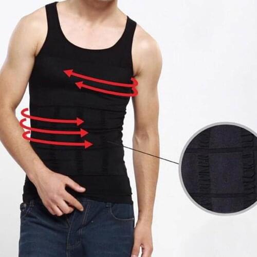 Men Slimming Body Shaper Tummy Shaper Vest Slimming Underwear Corset Waist Muscle Girdle Shirt Fat Burn Face Lift Tool