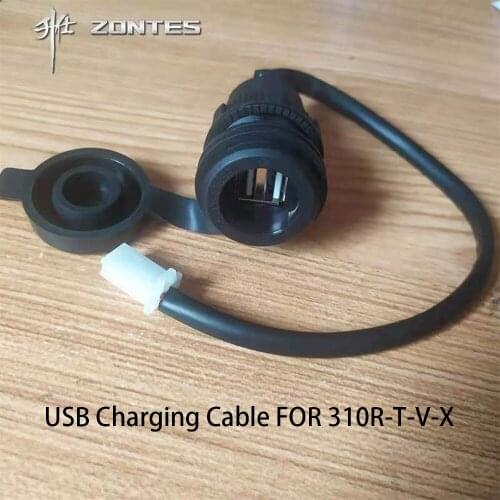For ZONTES ZT310V-T-R-X Motorcycle Accessories 310 Dual Port Universal USB Charging Cable Mobile Phone Charging Cable
