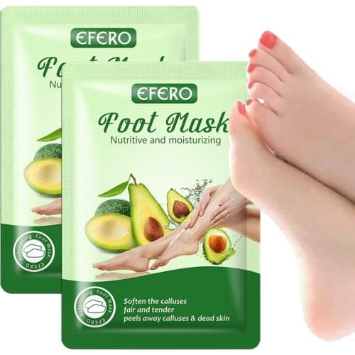 EFERO 30Pair Avocado Foot Mask Moisturizing Exfoliating Feet Mask Patch Foot Essence Remove Dead Skin Pedicure Socks Foot Spa