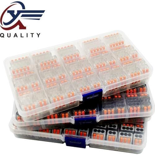 50PCS/BOX 212-215 Electrical Wiring Terminals Household Wire Connectors Fast Terminals For Connection Of Wires