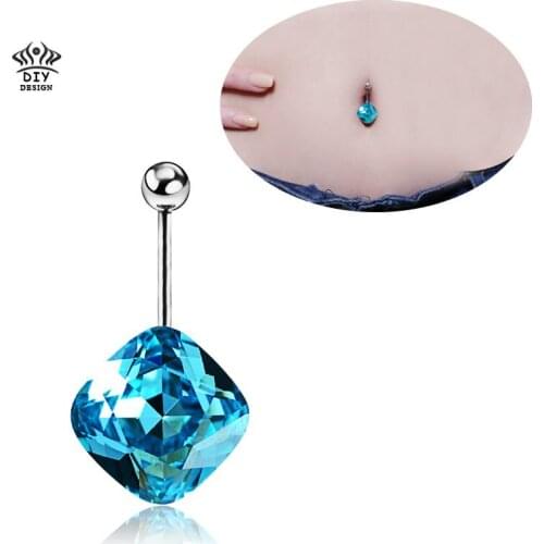 Fashion Retail Zircon belly ring body piercing jewelry belly button ring 316L surgical steel nickel-free