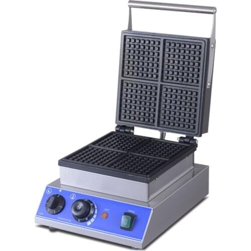 Commercial Electric Waffle Making Machine Muffin Thermal Lattice Cake Making Machine Square Four-piece Lattice Waffle Machine