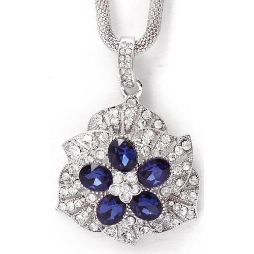 Korean fashion clothing accessories wild flowers hollow jewelry sweater chain long necklace femaleE--0055