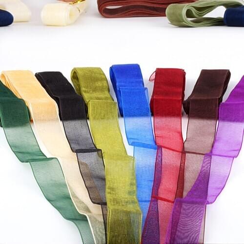 ANZUN 5/8'' 15mm Multi colors option Organza Ribbon Headwear Material DIY Garment Sewing Accessories 10yards