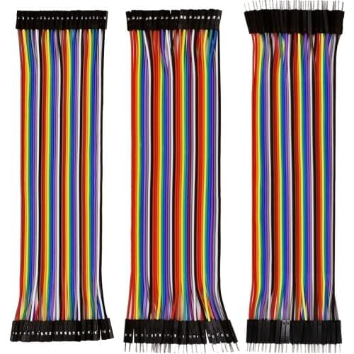 VONETS 120Pcs Breadboard Dupont Cable line Jumper Wires 40Pin Male to Female 40Pin Male to Male 40Pin Cables for Arduino