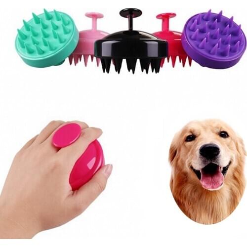 Dog Cat Massage Brush Cleaner Puppy Wash Tools Soft Gentle Silicone Bristles Quickly Cleaing Comb Pet Hair Removal Supplies