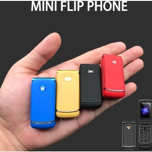 ULCOOL F1 Pocket Mini Flip Cellphone Male and Female Student Children Ultra-thin Mobile phone 32MB+32MB GSM Bluetooth Gift Phone