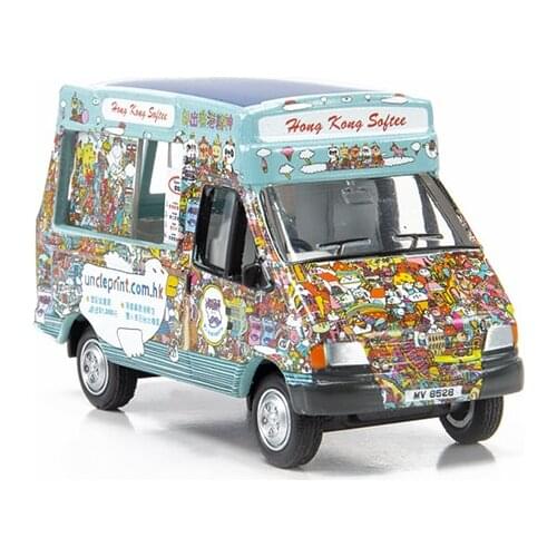 1:64Scale Scene Sexy Small Micro Satellite Combination Car Model Ice Cream Truck Uncle Scale Model