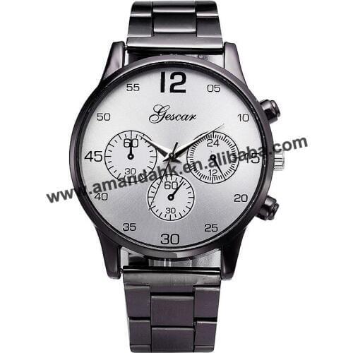 Top Fashion Round Women Watches New Arrival Gescar Men Alloy Quartz Watches Casual Women Watches