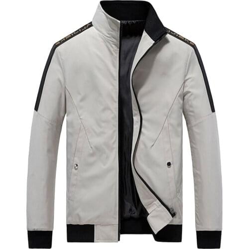 Plus size 6XL, 7XL, 8XL jacket mens stand-up collar business casual Outerwear mens bomber jacket Autumn brand mens clothing