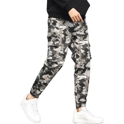 Casual Pants Men Casual Wear-resistant Camouflage Ankle-tied Cotton Ninth Pants Trousers Mens Clothing 2021