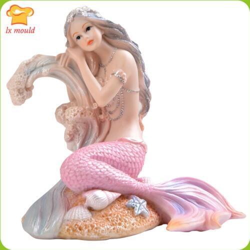 New Style Mermaid Princess Silicone Mold Home Decoration Mermaid Candle Silicone Tool Resin Plaster Soap