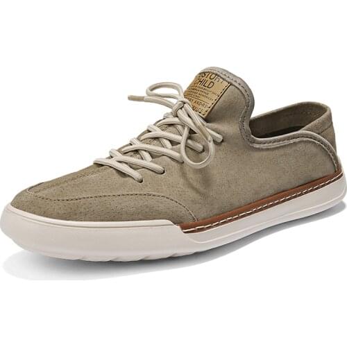 2021 Spring Summer New Handmade Genuine Leather Mens Shoes Fashion Casual Sneakers Wild Flat wear-resistant Mens Shoes