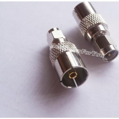 1Pcs Adapter IEC PAL DVB-T TV Female Buchse Jack To SMA Stecker Plug Male F/M