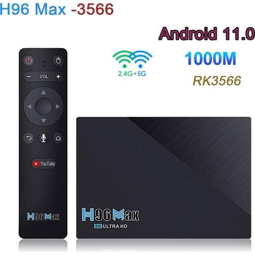 High profil Smart H96 Max RK3566 Android 11 TV Box 4G 32G/8G 64G 2.4G&5.0G Dual WIFI BT4.0 8K HD 1000M Set-Top Box Media Player
