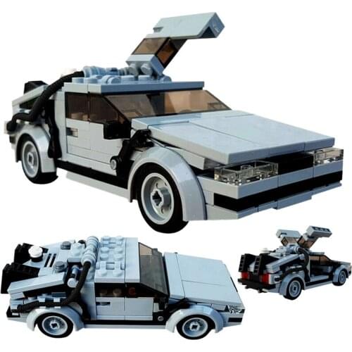MOC High-Tech Car Back to the Future Time Machine Building Blocks Deloreaning Speed Vehicle Supercar Bricks Toy For Children Kid