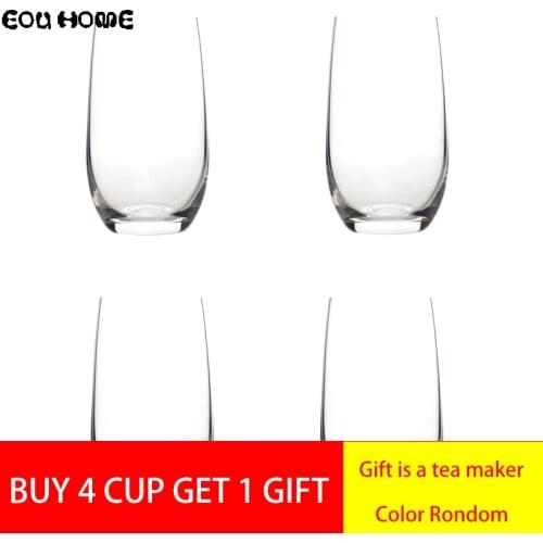 1/2/4 Pcs Transparent Red Wine Glasses Round Household Water Mousse Juice Mug Drink Cup Glass Beer Fruit Party Milk Drinkware