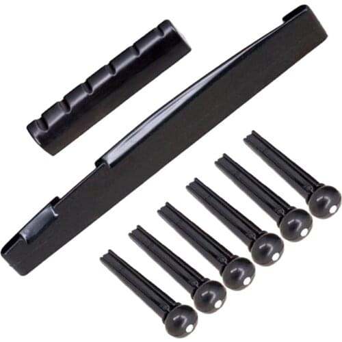 1 Pack Bridge Pins Pegs Saddle Nut Exquisite DIY Acoustic Folk Guitar Parts