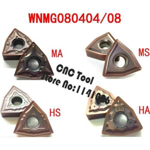 10PCS WNMG080404 / WNMG080408 HA/HS/MA/MS CNC Carbide Inserts,Lathe Tool,Used to stainless steel and steel For MWLNR/WWLNR