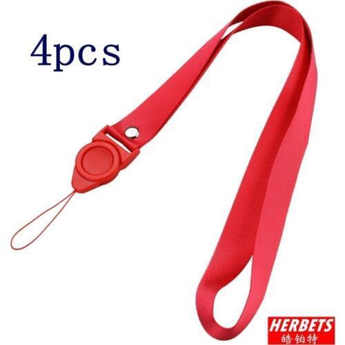 4pcs 2 IN 1 Detachable buckle Mobile Phone Straps Black Pink Cute Love Heart Multi-function Phone Lanyard Neck Strap Rope