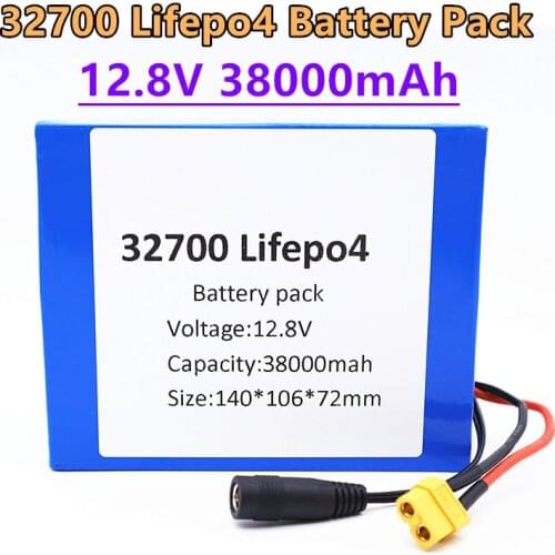 100%New 32700 Lifepo4 Battery Pack 4S3P 12.8V 38Ah 4S 40A 100A Balanced BMS for Electric Boat and Uninterrupted Power Supply 12V