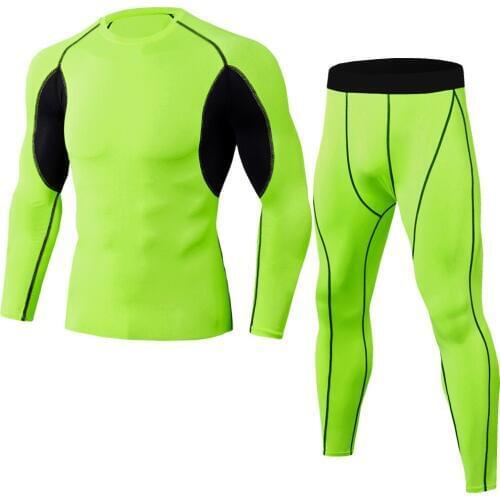 Quick Dry Compression Men Breathable Long Sleeve Jogging Fitness Gym Clothing Male Bodybuilding Yoga Set Sport Running Suit