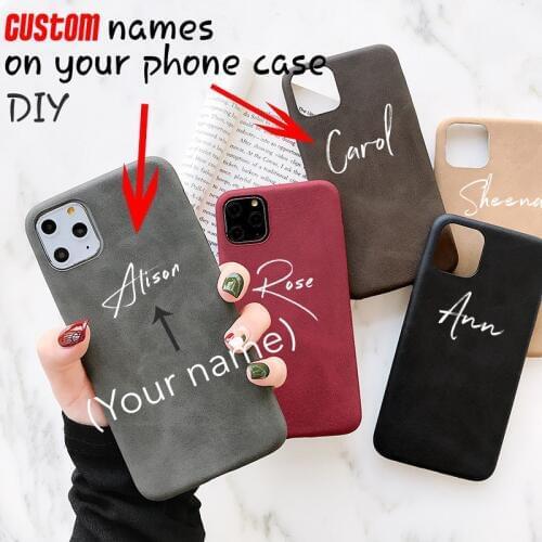 Custom Name/ Logo/ pictures on cases for Iphone 11 pro max Case Luxury Leather PU Soft Cover for iphone XS Max/XR/XS 6/7/8Plus
