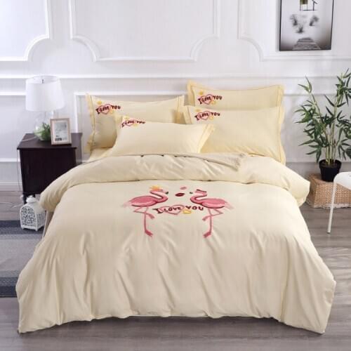 Pure color cotton embroidered 4 times fierce bird of happiness