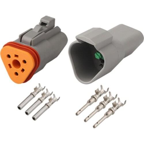 10sets/lot DT06-3S DT04-3P 3 Pin Waterproof Electrical Wire Connector Plug For Deutsch Style Enhanced Seal Shrink Boot Adapter