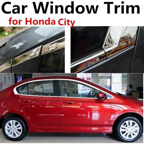 Hot sell Car Styling Decoration Strip Window Trim For Honda City Accessories Stainless Steel without column