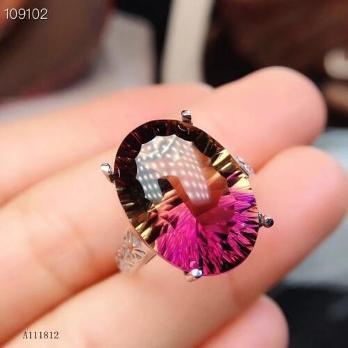 KJJEAXCMY fine jewelry 925 Pure Silver Embedded Natural Amethyst Female Ring Support Detection