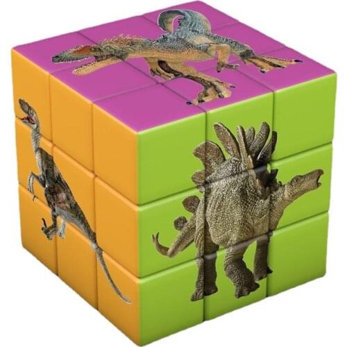 Creative Three-Order Magic Cube Toys Cartoon Dinosaur Animal Car Airplane Fruit Pattern Adult Soothing Childrens Puzzle Toys