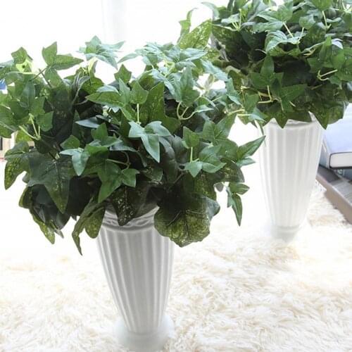 Lightweight Good 7 Heads Retro Beautiful False Leaves Plants Faux Silk Flower Simulation Plant Long Service Life for Home