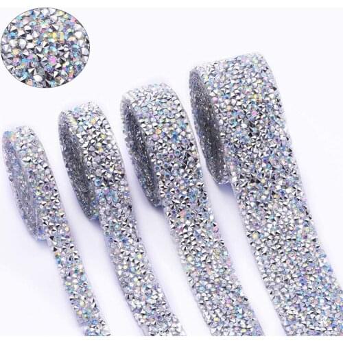1 Yard Rhinestone Trim Rhinestone Tape Hot Fix Hot Melt DIY Decoration For Shoes Clothing Home Decoration Sewing Decorations