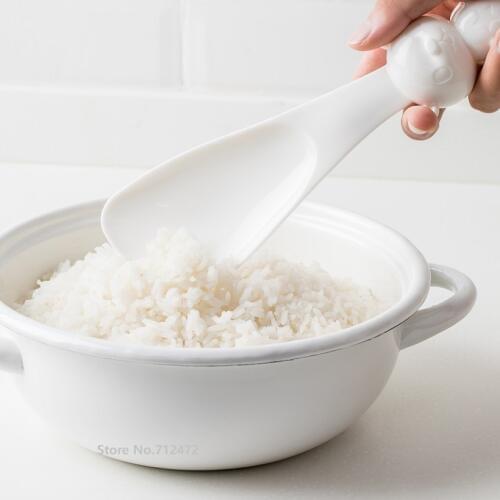Youpin New Cute Cartoon bear rice scoop Rice Spoon Non Sticky Vertical Stand Rice Scoop Soup Sauce Ladle Kitchen Tool Dinner
