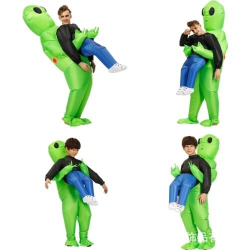 ET-Alien Inflatable Monster Costume Scary Green Alien Cosplay Costume For Adult Halloween Party Festival Stage