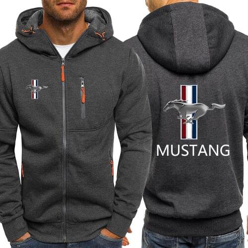2021 New Mens Mustang Logo Hoodies Sweatshirts Zipper Hoodie Men Sweatshirt Solid Color Man Hoody Sweatshirts For Male