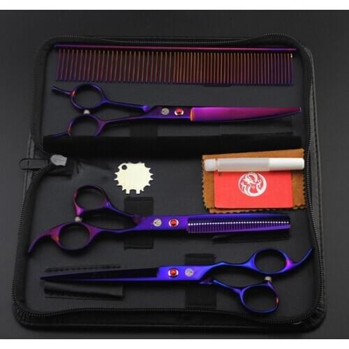 7 inch professional Cat & Dog Pet grooming scissors Cutting Thinning Curved hair shears pet hospital salon